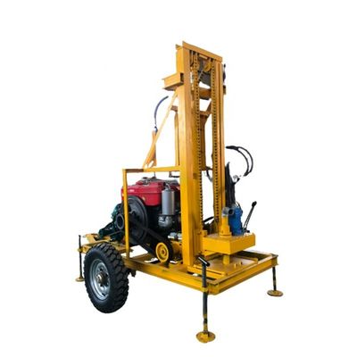 Motor a diesel 550 KG Mineração Poço de água de perfuração Rig para 100m Deepwell Rock Digging