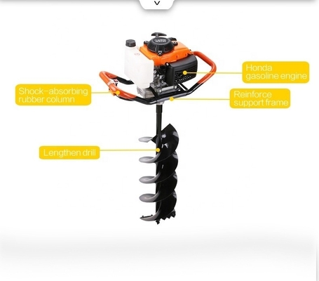 170-220r/min Máquina de escavação manual de 52cc para plantação de árvores únicas