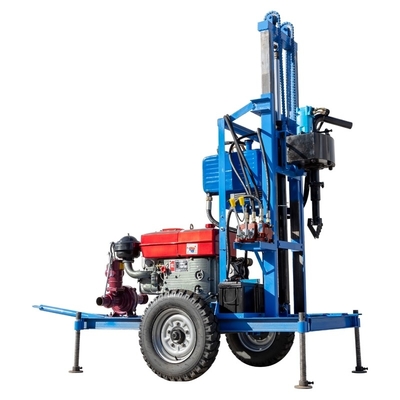 150 metros de profundidade motor diesel poço de água rocha de perfuração Rig com construção robusta