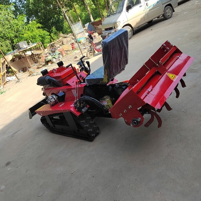 Operação sem esforço Trator de rastreamento agrícola Tiller rotativo vermelho preto para agricultura