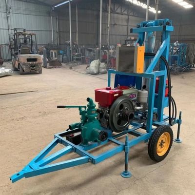 Máquina de perfuração de poços com motor a gasolina e água para perfuração de poços