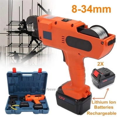 Máquina de Ligação Elétrica 12V 4500mAh para Ligação de Rebar de 8mm-34mm com 2 pinças de bateria
