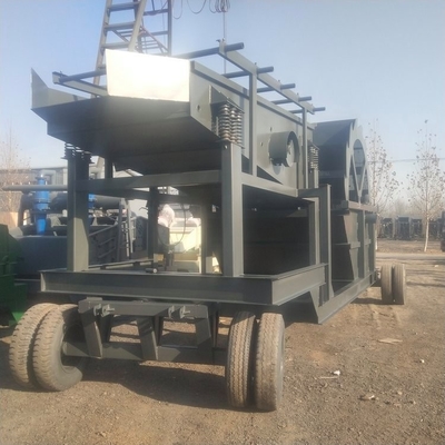 Máquina de filtragem de areia de sílica móvel de vibração de camada dupla para campo de areia em móvel