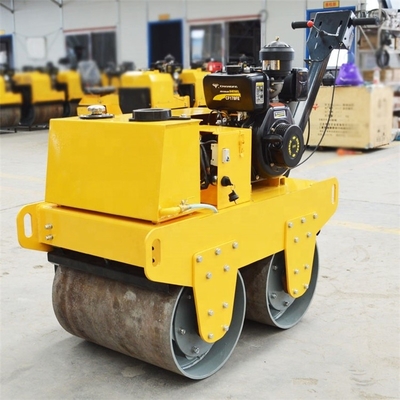 Caminhar atrás de tambor duplo Vibratório Motor Diesel Pequena compactação Roller Compactor Compacto de mão